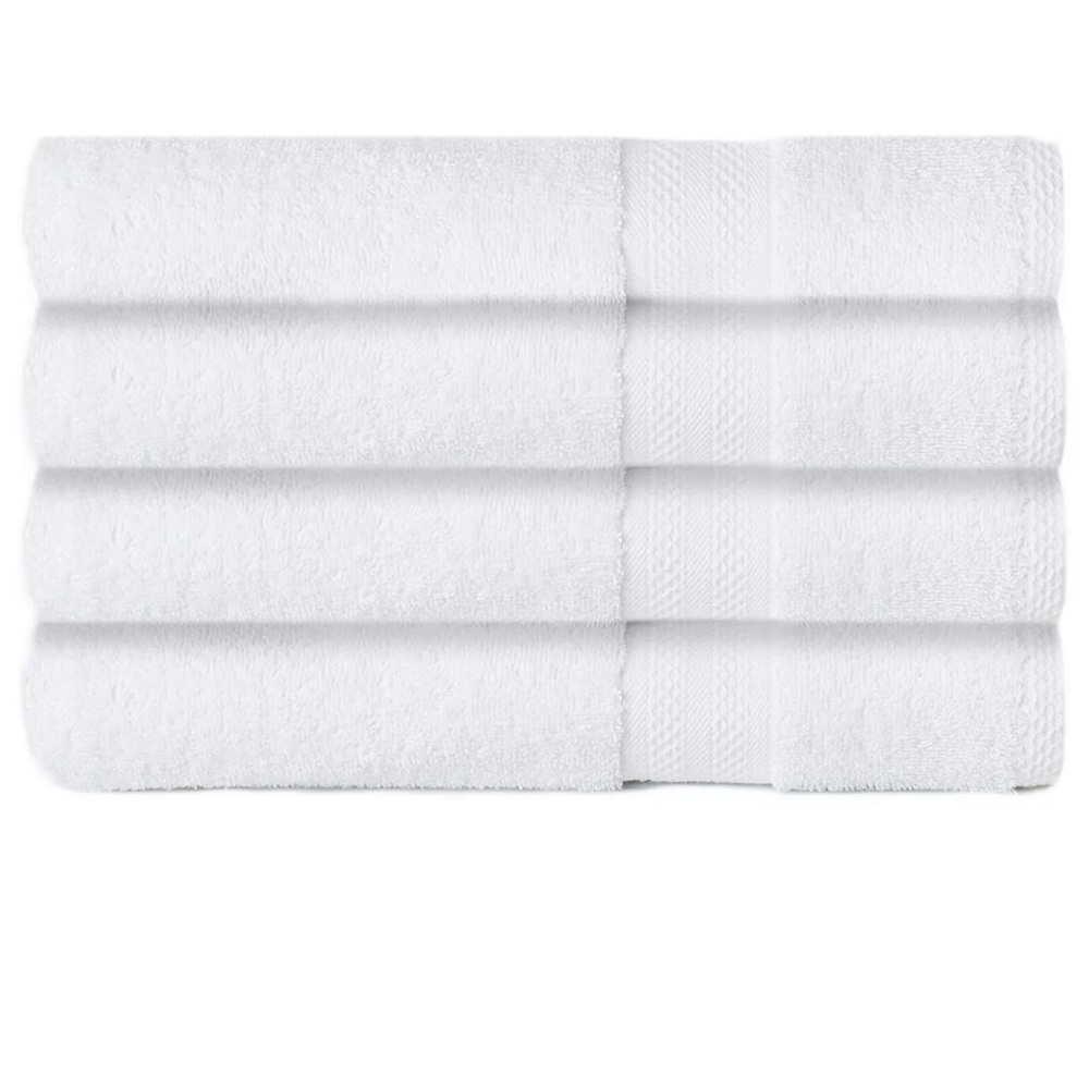 White Soft Spun Cotton Solid Bath Towel, 27" x 52"